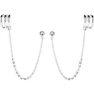 925 Sterling Silver Cuff Earrings Chain for Women Crawler Earrings Studs